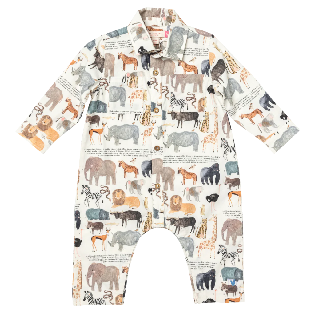 Pink Chicken Baby Boys Easton Jumper - Animals of Africa