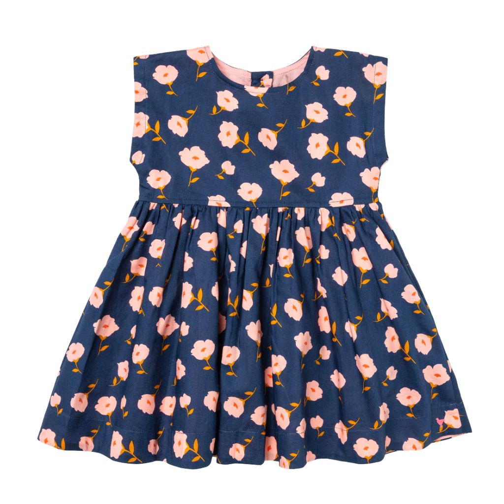 Pink Chicken Girls Adaline Dress - Navy Flower Toss