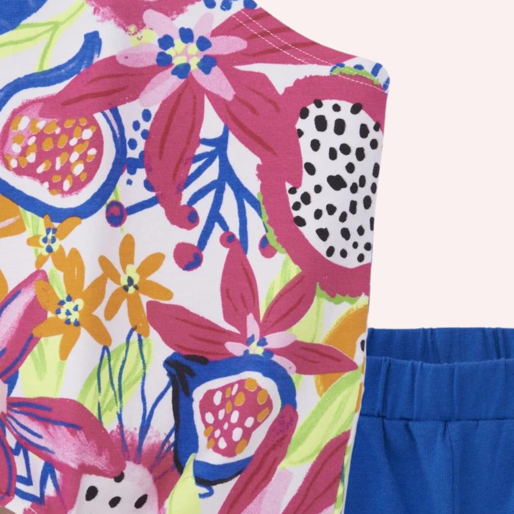 TucTuc Acid Bloom Blue Fuchsia Knit Set