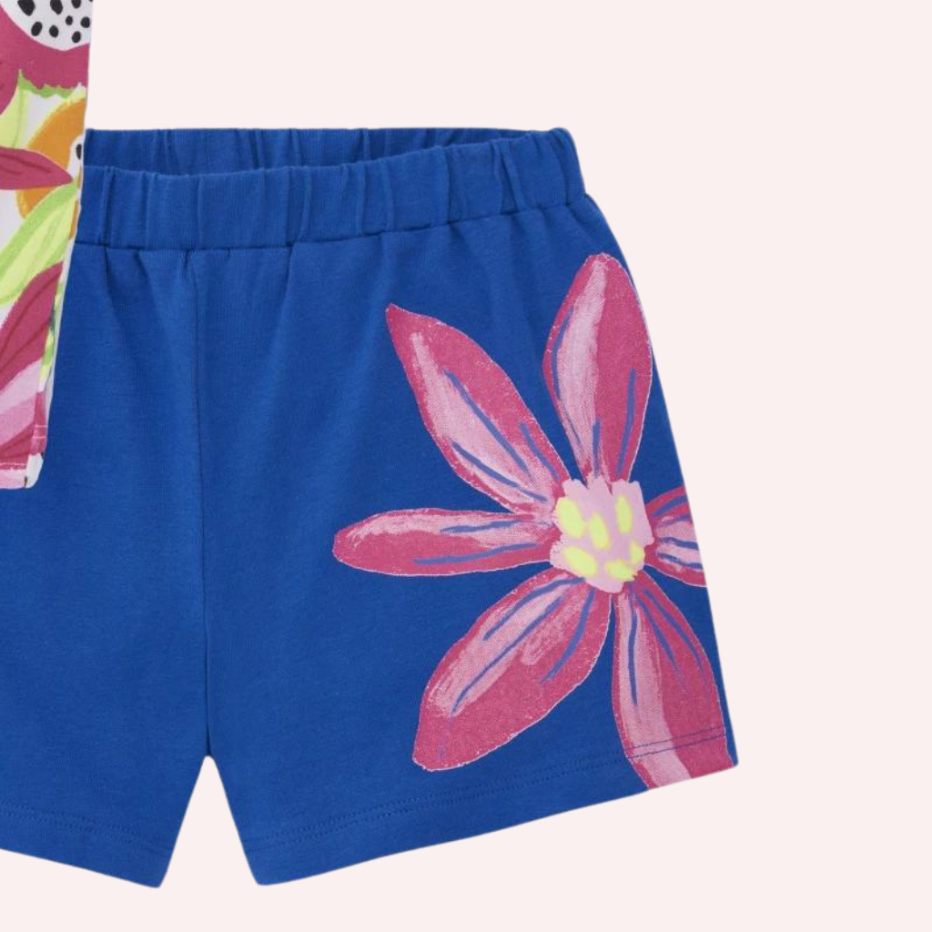 TucTuc Acid Bloom Blue Fuchsia Knit Set