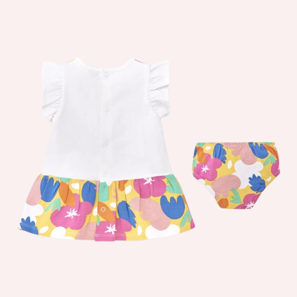 TucTuc Animal Life Pink and White Knit Dress with Briefs