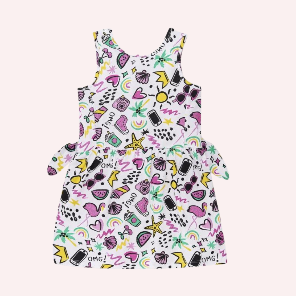 TucTuc Flamingo Mood White Knit Dress