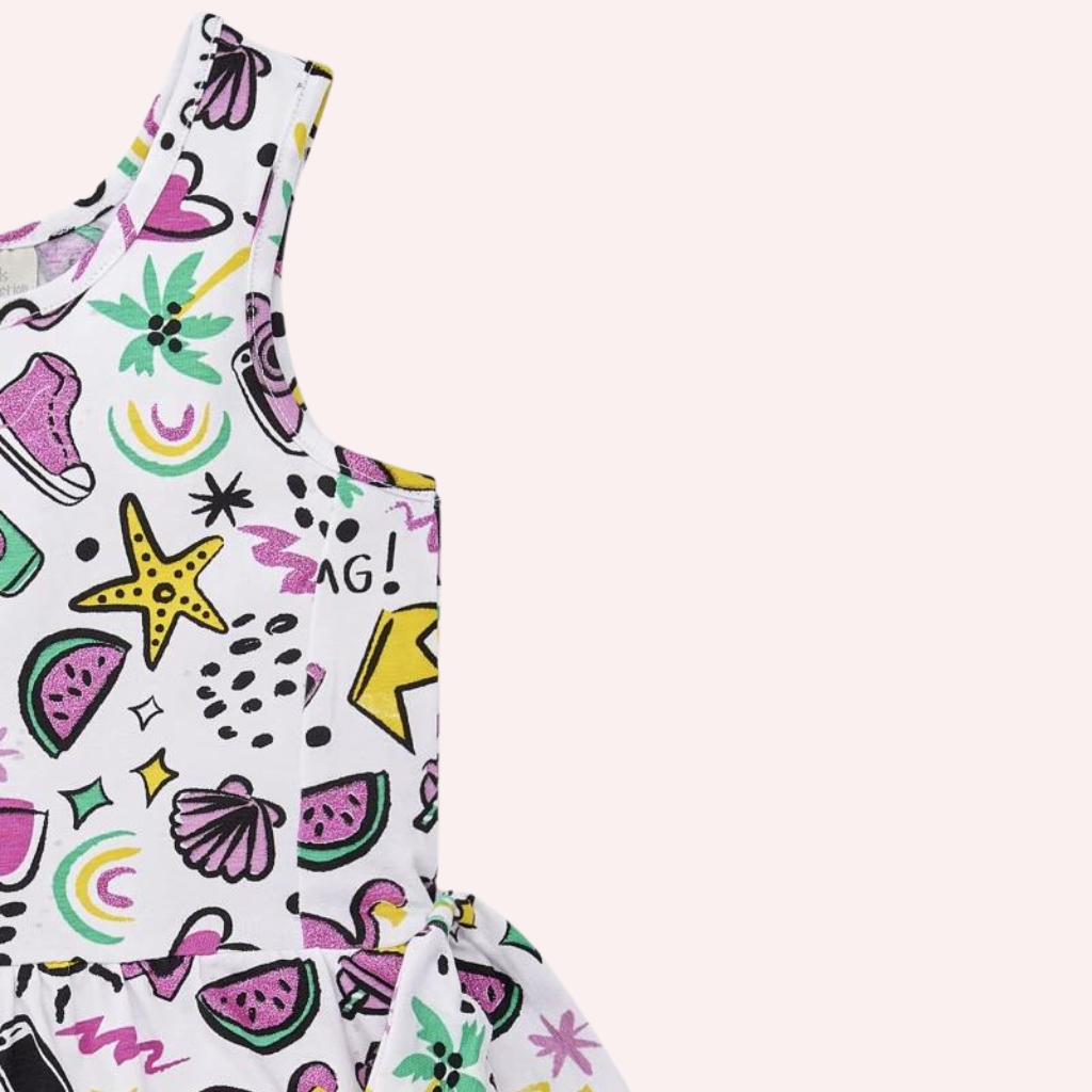 TucTuc Flamingo Mood White Knit Dress