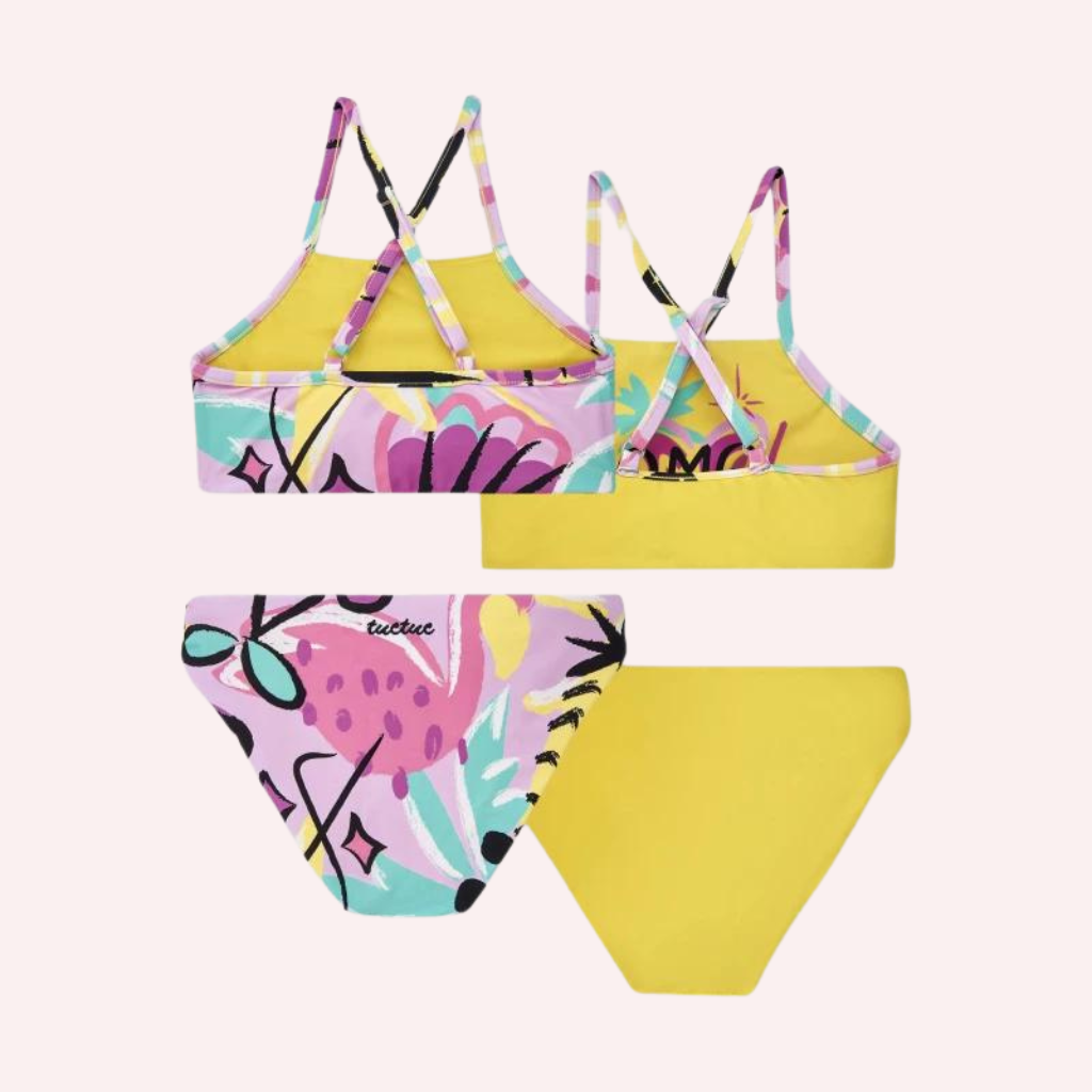 TucTuc Flamingo Mood Yellow Reversible Bikini