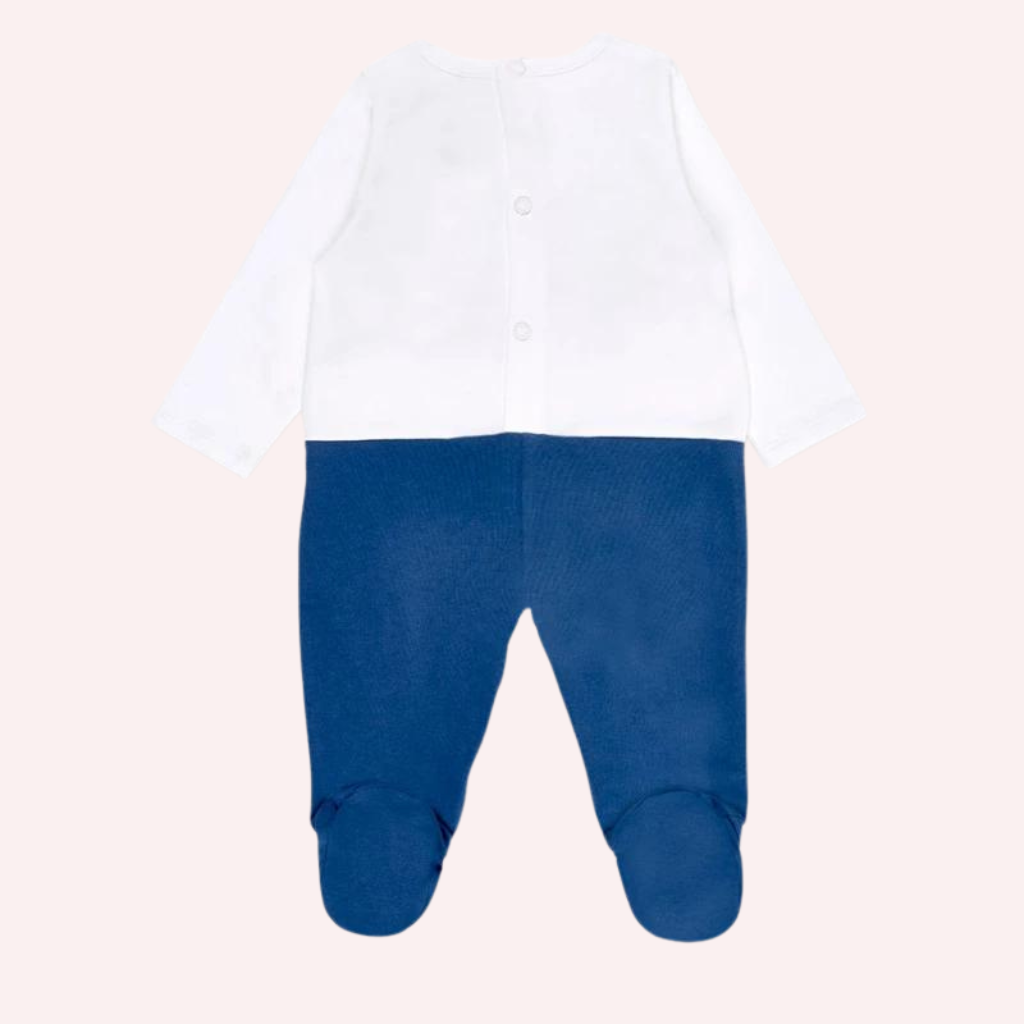 TucTuc Frutti Blue and White Knitted Romper