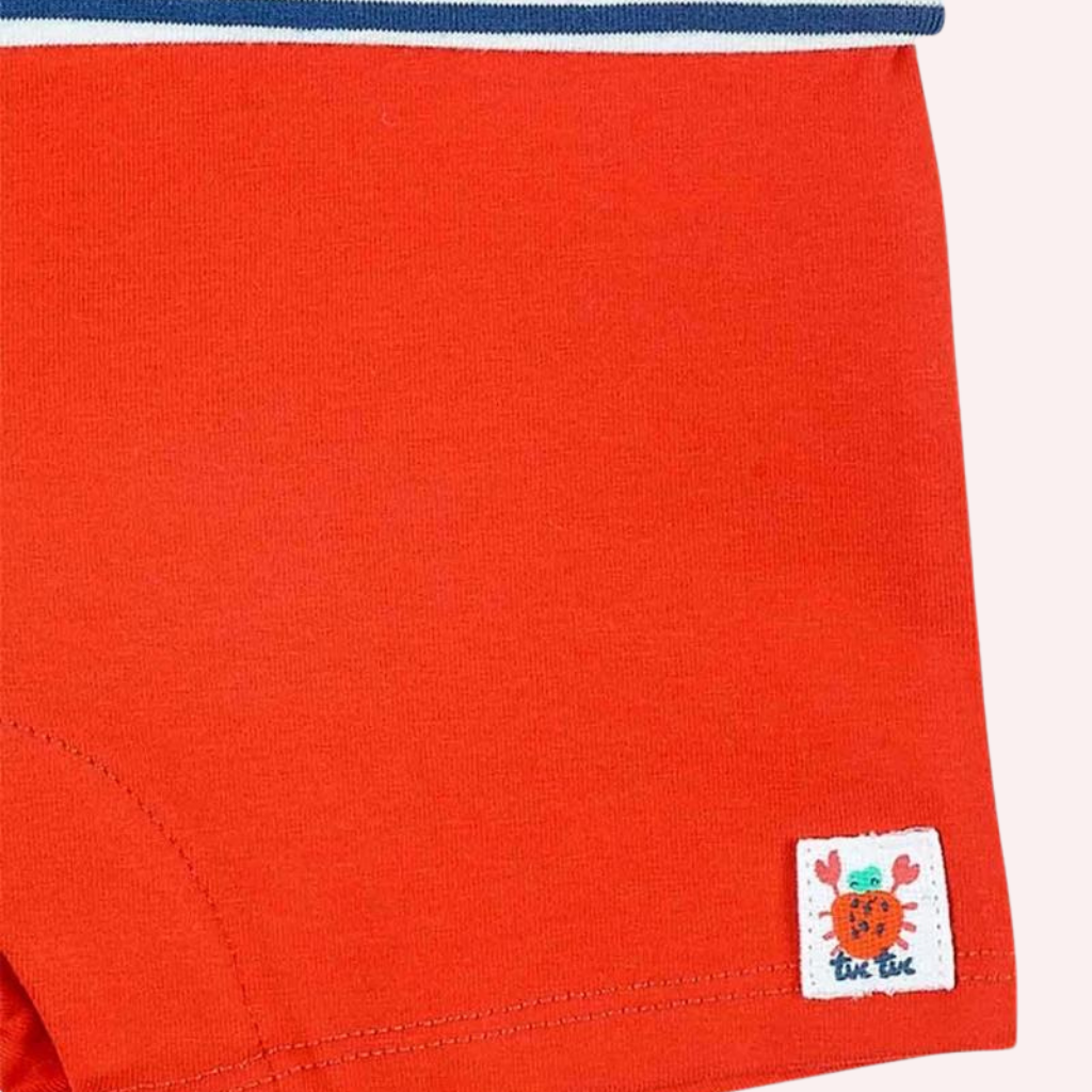 TucTuc Frutti Red and White Knit Baby Romper