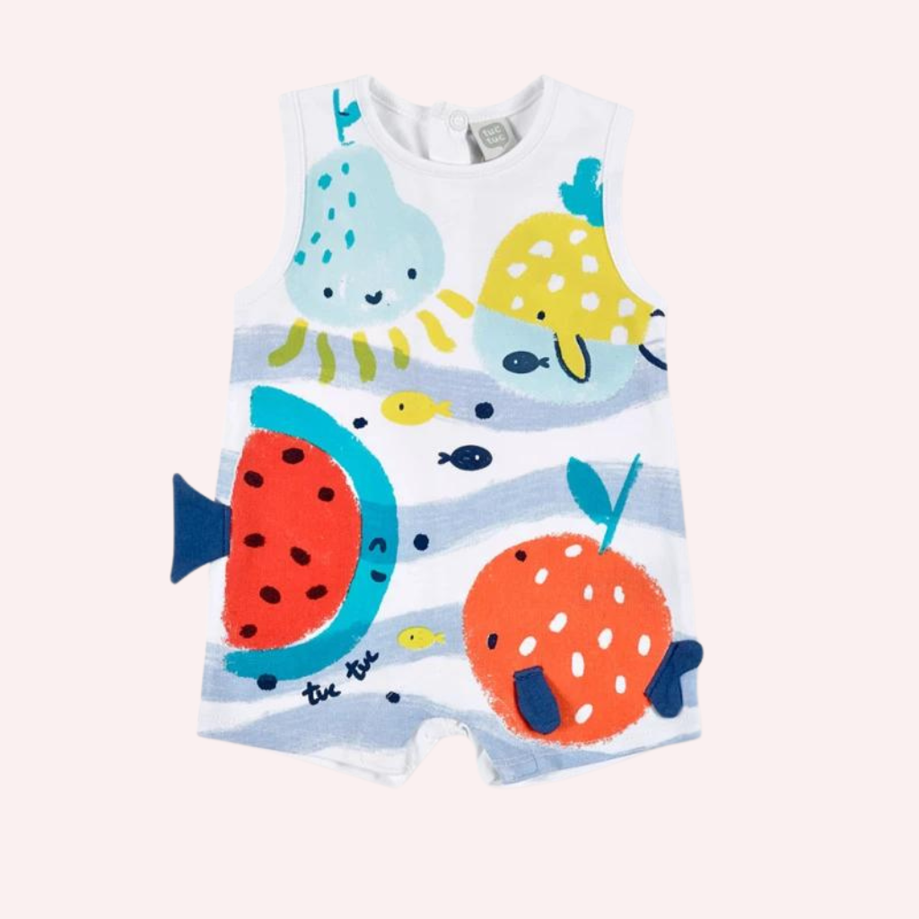 TucTuc Frutti White Knit Baby Romper