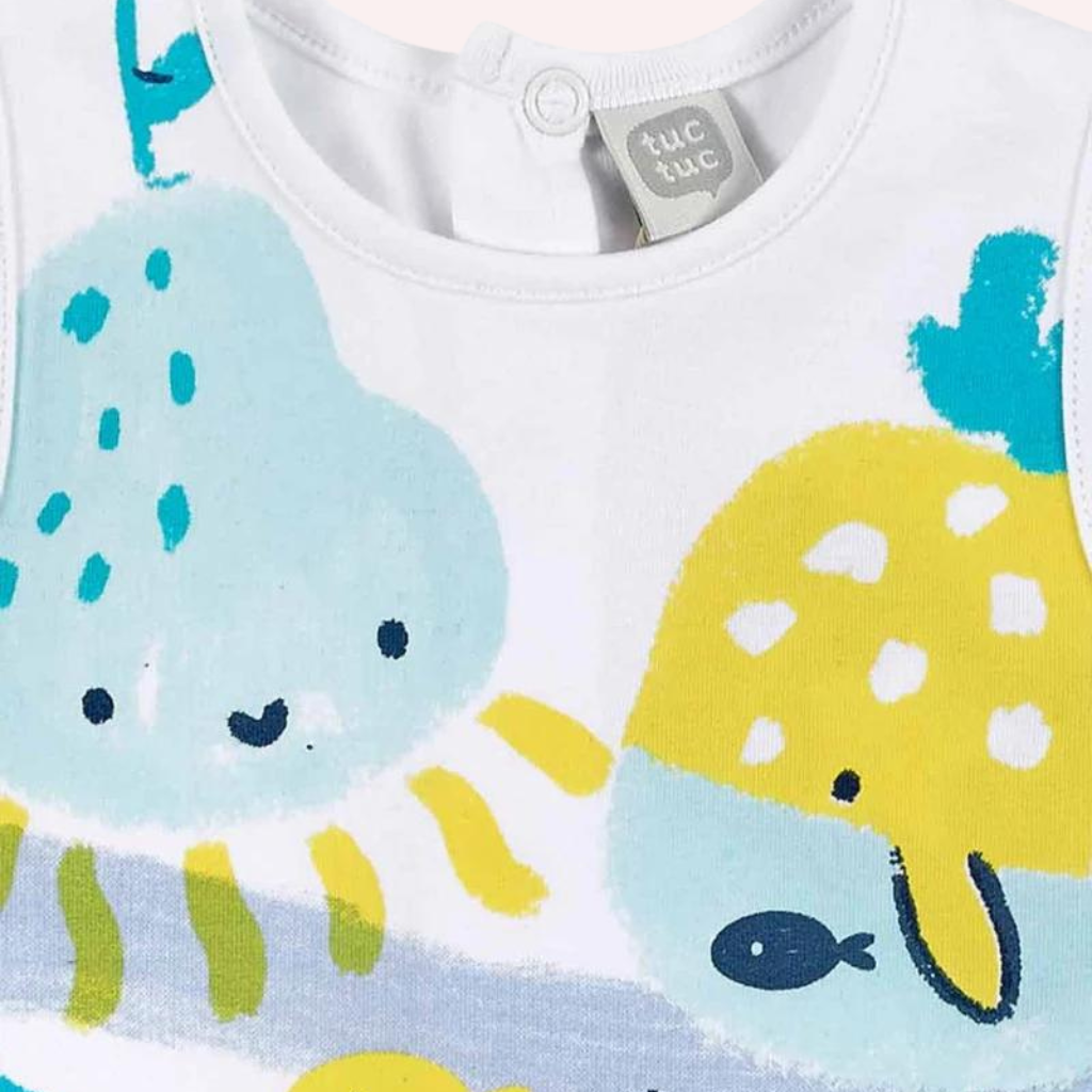 TucTuc Frutti White Knit Baby Romper