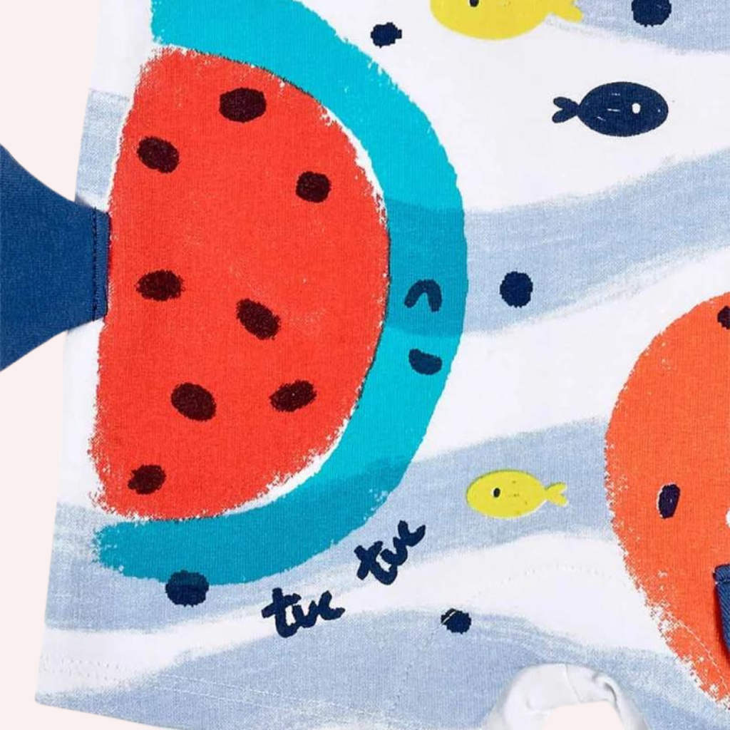 TucTuc Frutti White Knit Baby Romper