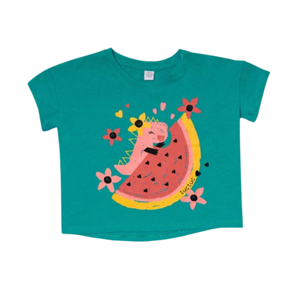 TucTuc Juicy Green Knit T-Shirt and Printed Knitted Pirate Leggings