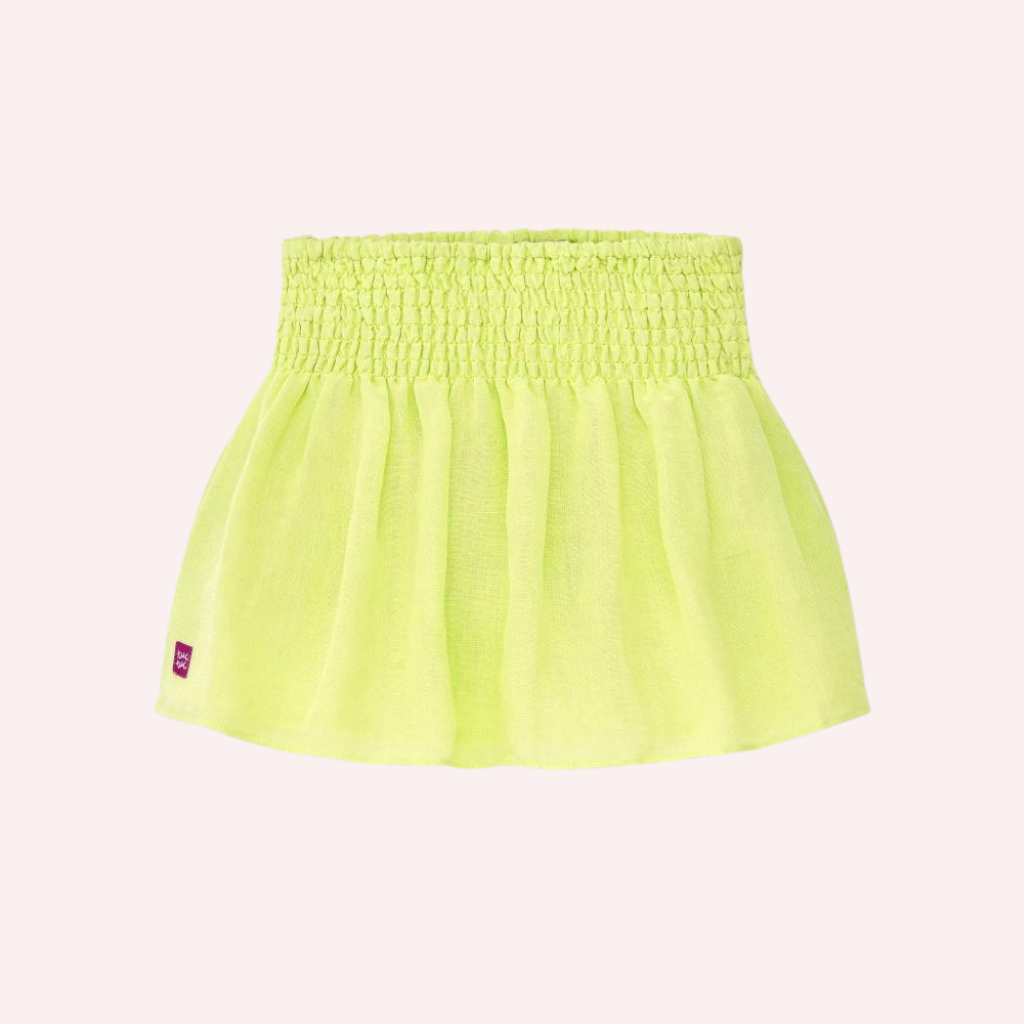 TucTuc NK Acid Bloom Blue Knitted T-Shirt and Green Poplin Skirt