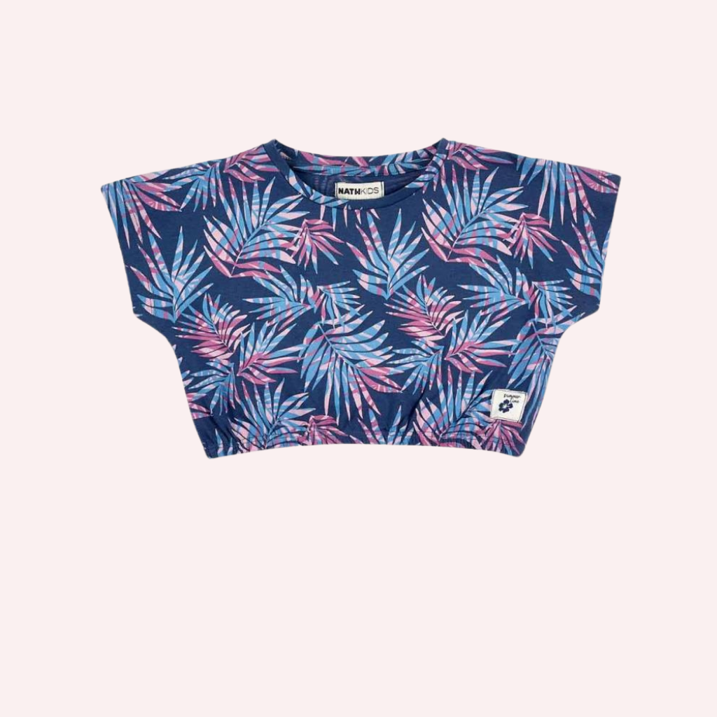 TucTuc NK California Chill Short Navy Knit T-Shirt and Printed Navy Knit Shorts