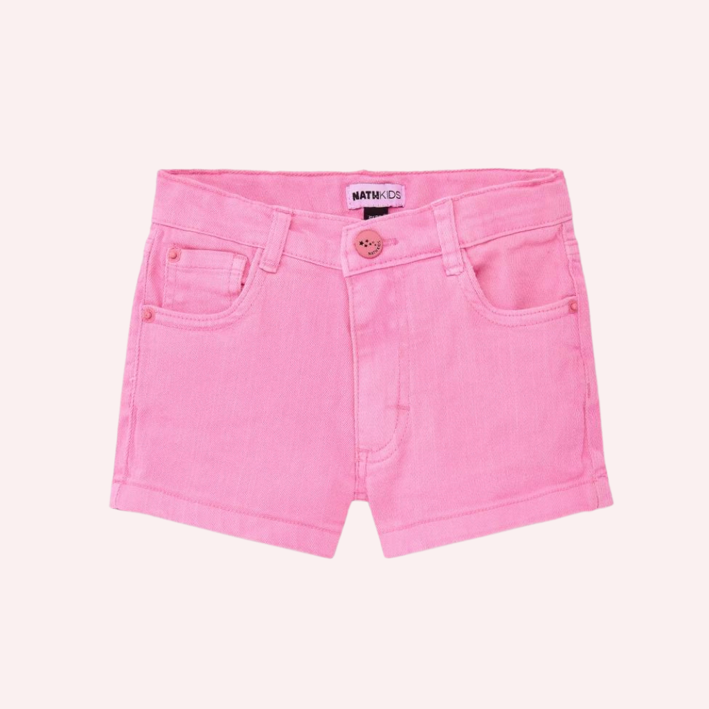 TucTuc NK Neon Jungle Green Knit T-Shirt and Pink Denim Shorts