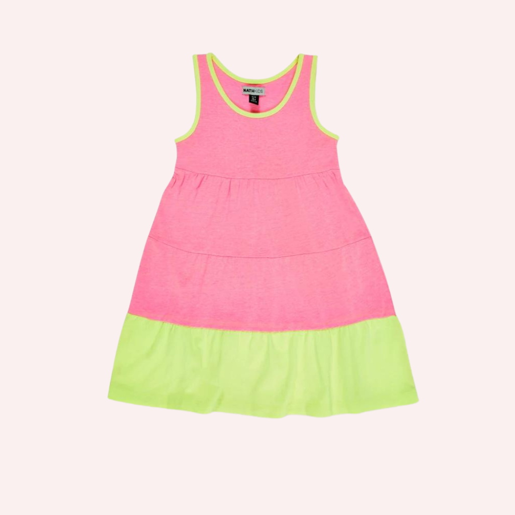 TucTuc NK Neon Jungle Pink Green Knit Dress 4Y TucTuc NK Neon Jungle Pink Green Knit Dress 4Y