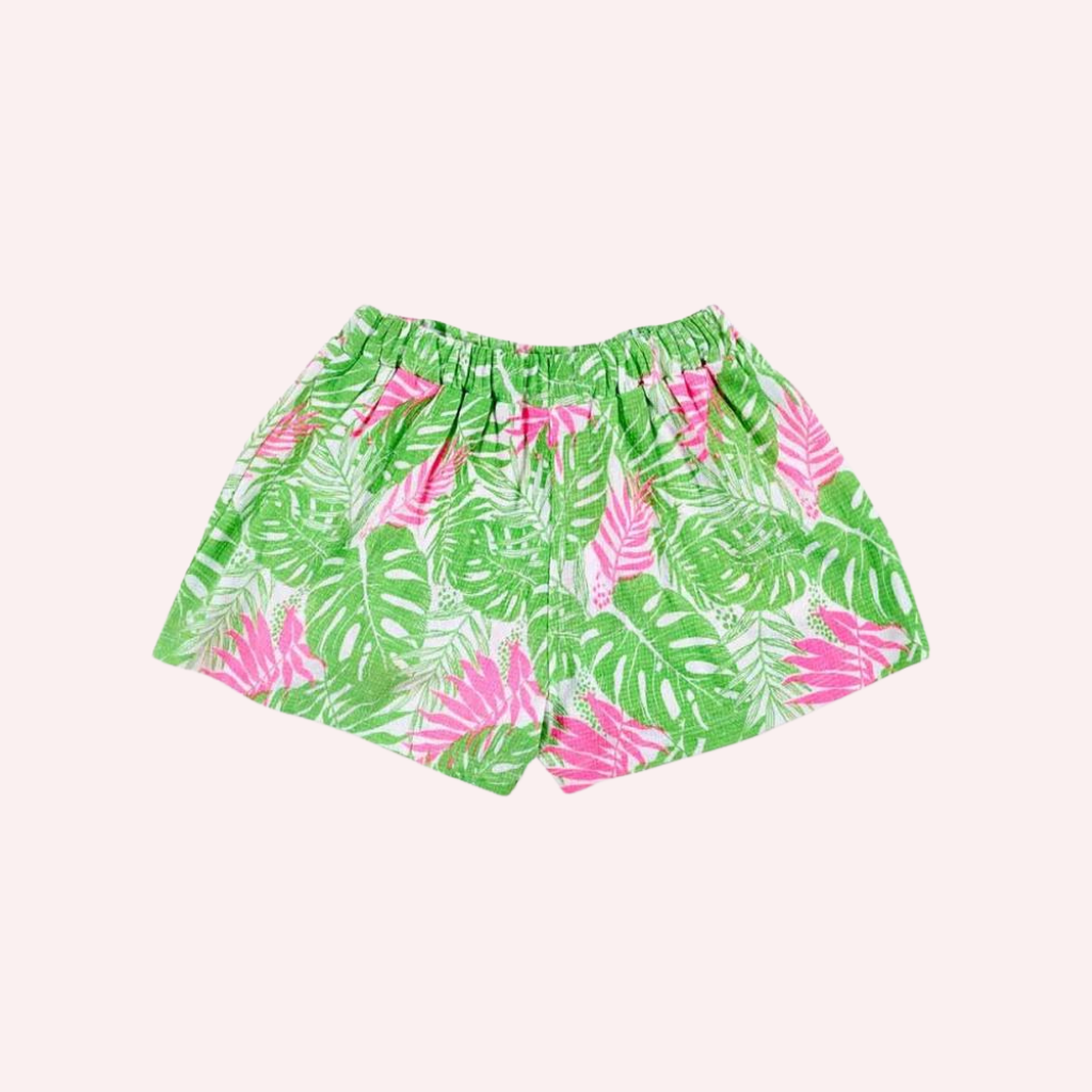 TucTuc NK Neon Jungle Pink Knit Top and Green Knit Shorts
