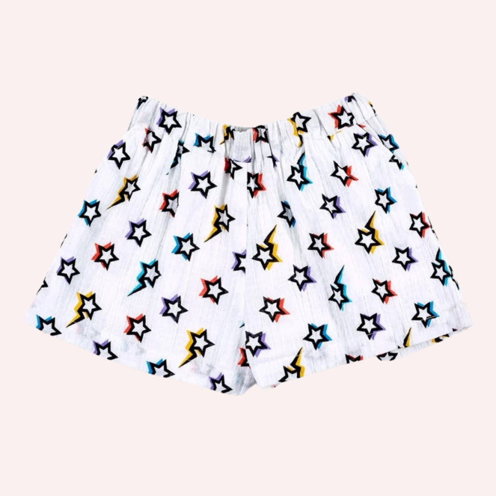 TucTuc NK Summer Vibes White Knit Top and Shorts Set