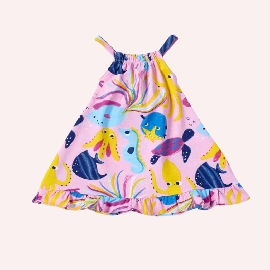 TucTuc Ocean Wonders Printed Lilac Knit Dress