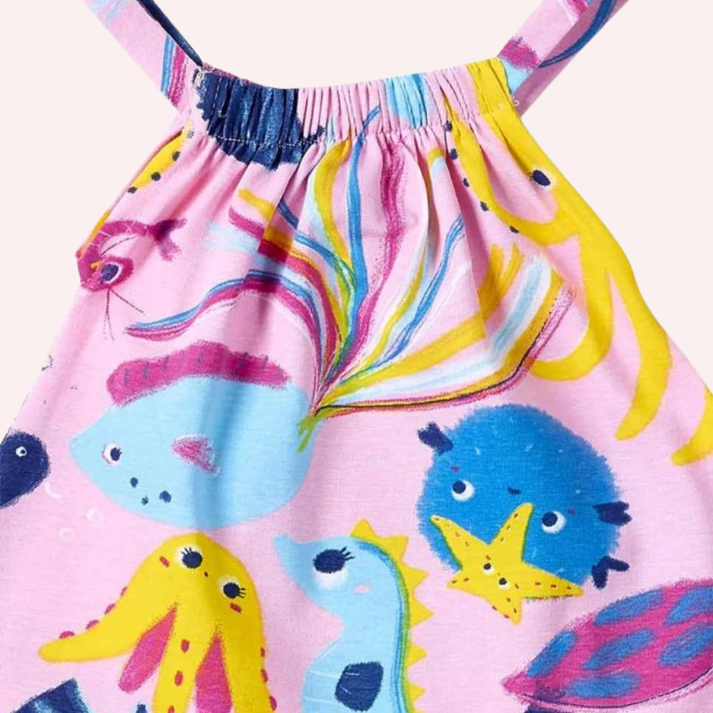 TucTuc Ocean Wonders Printed Lilac Knit Dress
