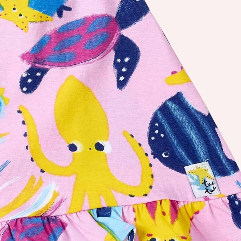 TucTuc Ocean Wonders Printed Lilac Knit Dress