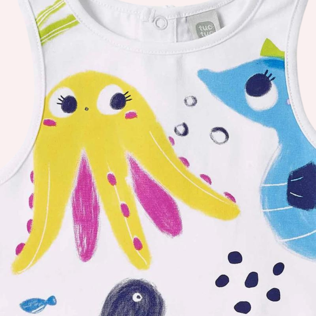 TucTuc Ocean Wonders White Knit Dress
