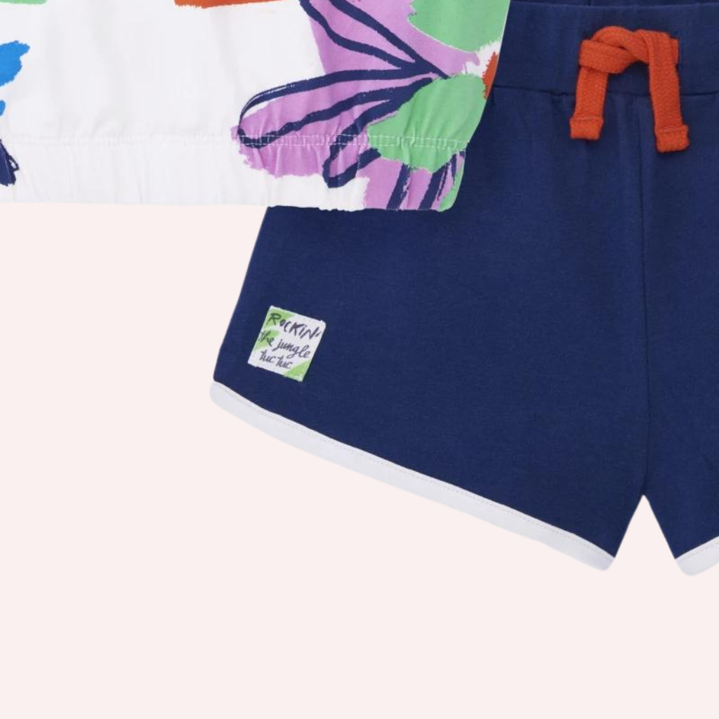 TucTuc Rockin The Jungle Navy and White Knit Set