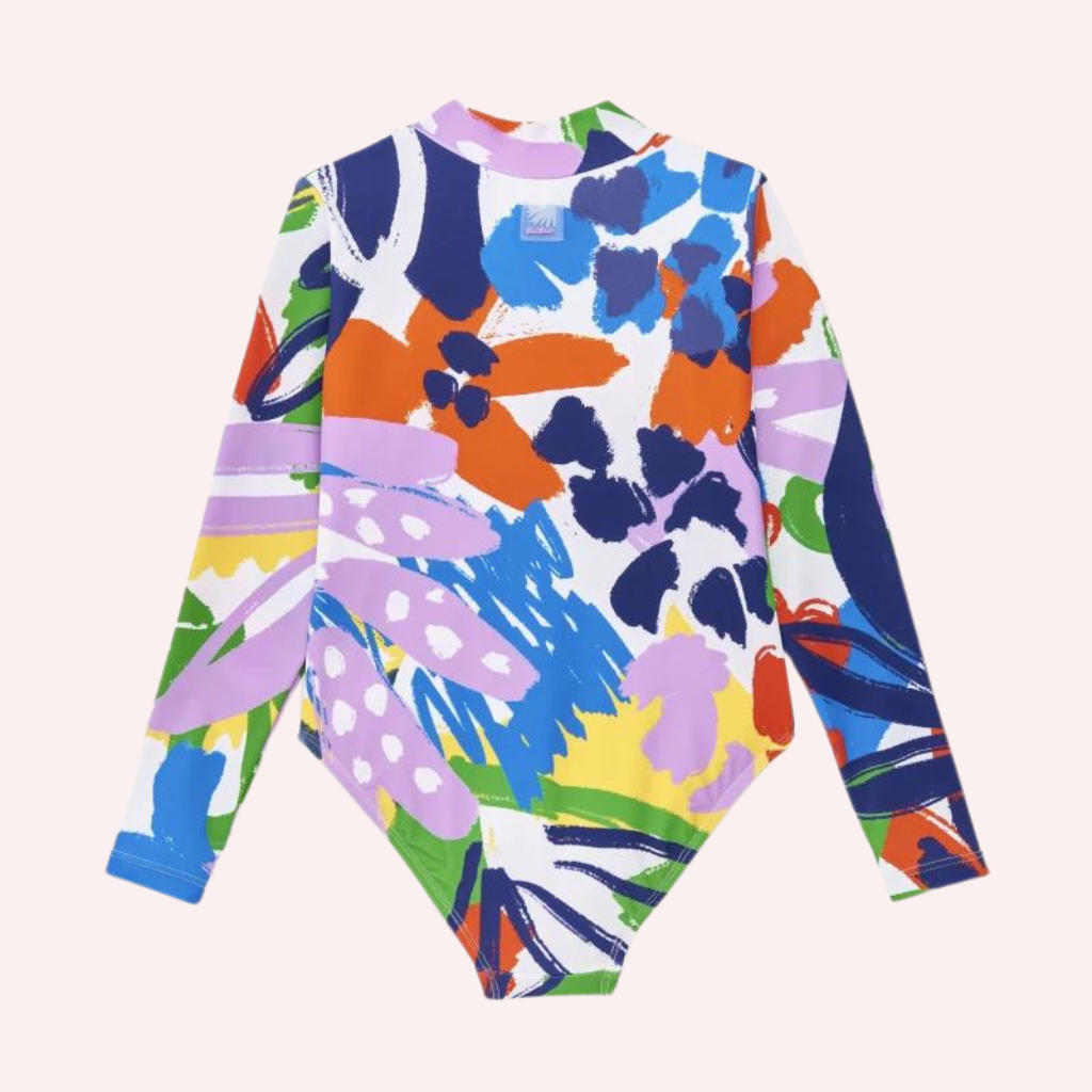 TucTuc Rockin The Jungle White Long-sleeved Swimsuit