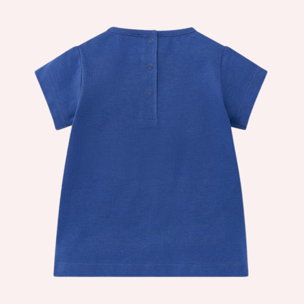 TucTuc Salty Air Blue Knitted T-Shirt and White Knit Shorts