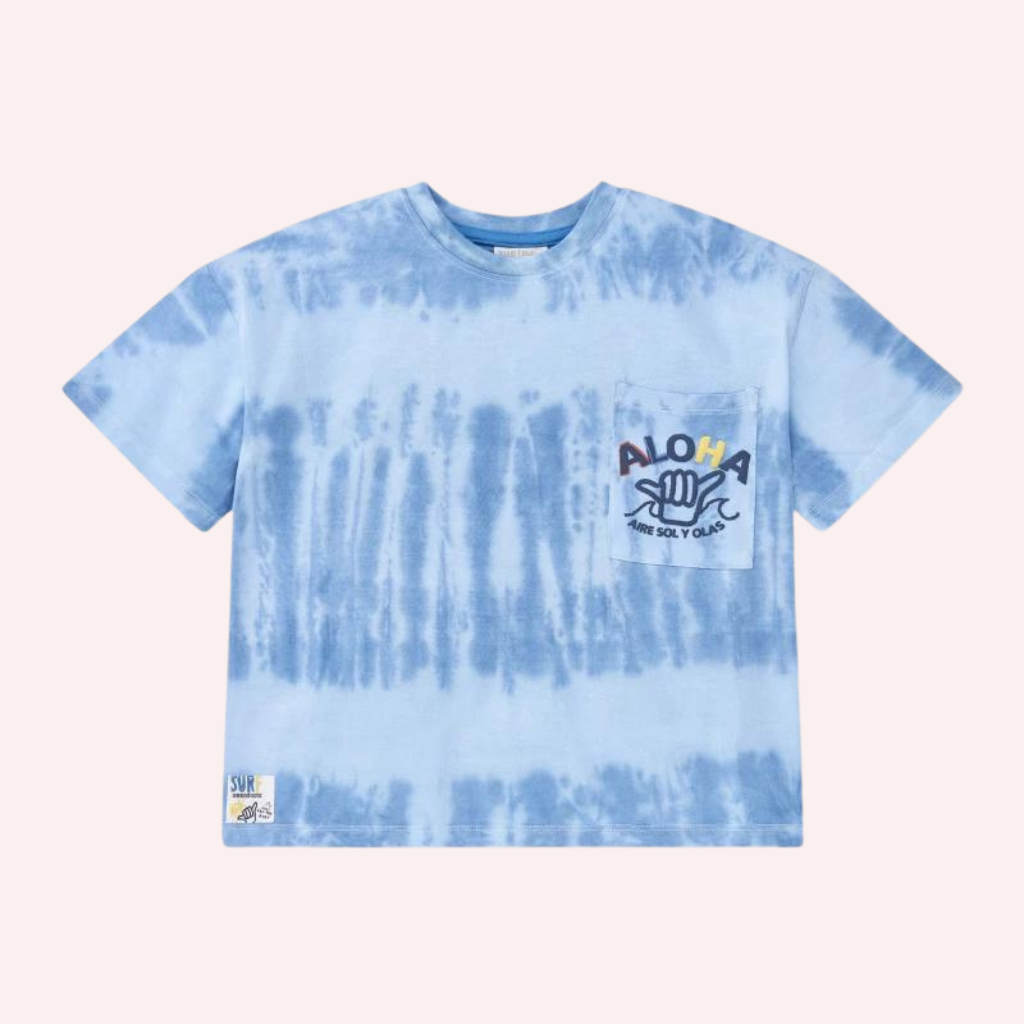 TucTuc Sons Of Fun Blue Knitted T-Shirt and Blue Twill Bermuda Shorts
