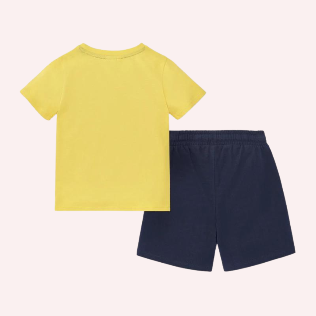 TucTuc Sons Of Fun Blue and Yellow Knit Set