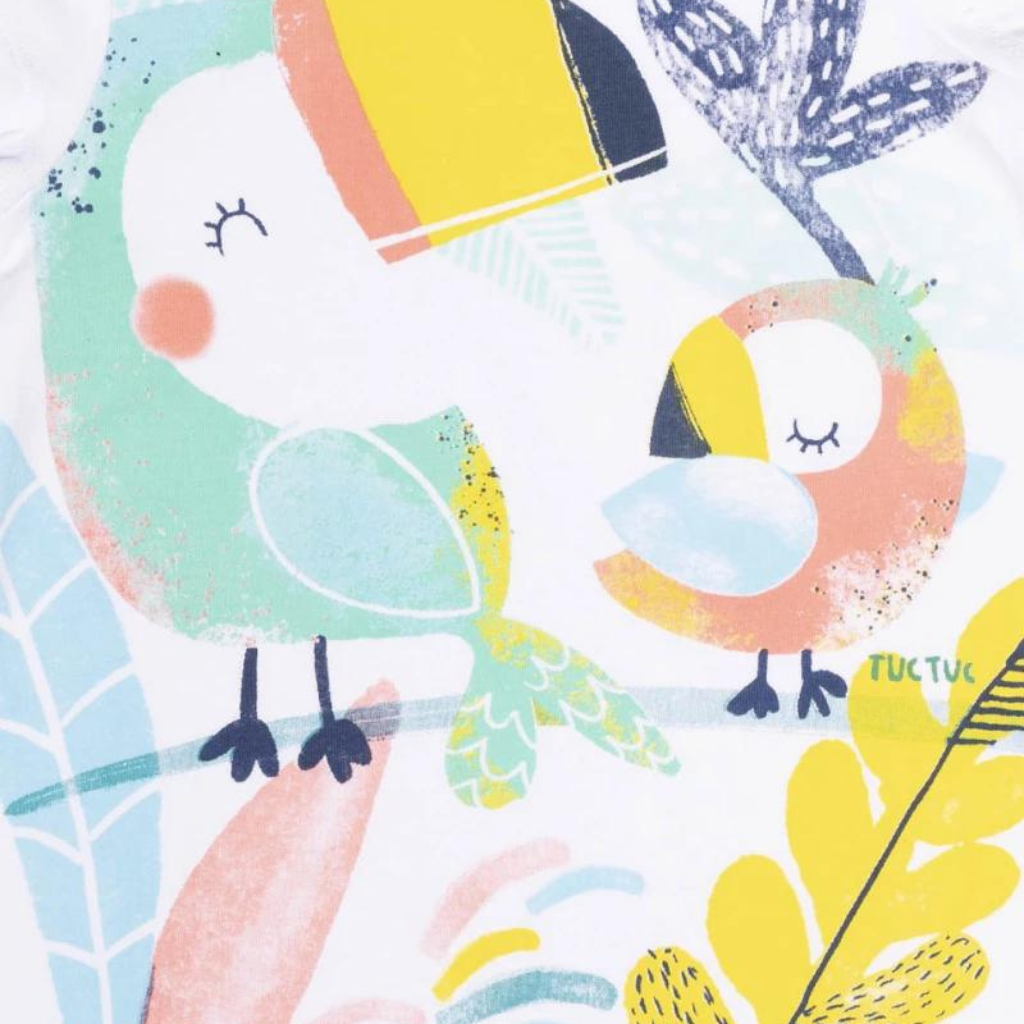 TucTuc Treasure Island White Printed Knit Dress