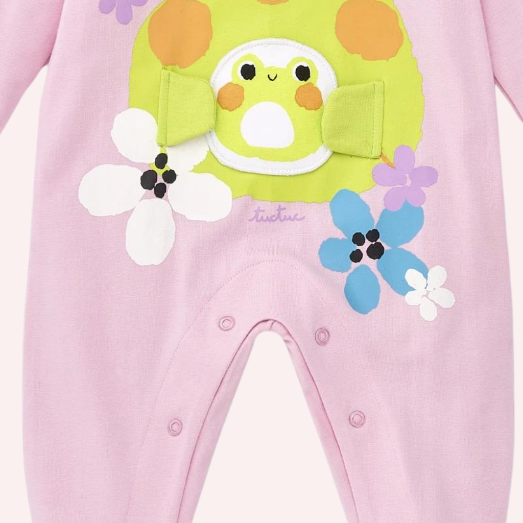 TucTuc Water Lilies Pink Knitted Baby Romper