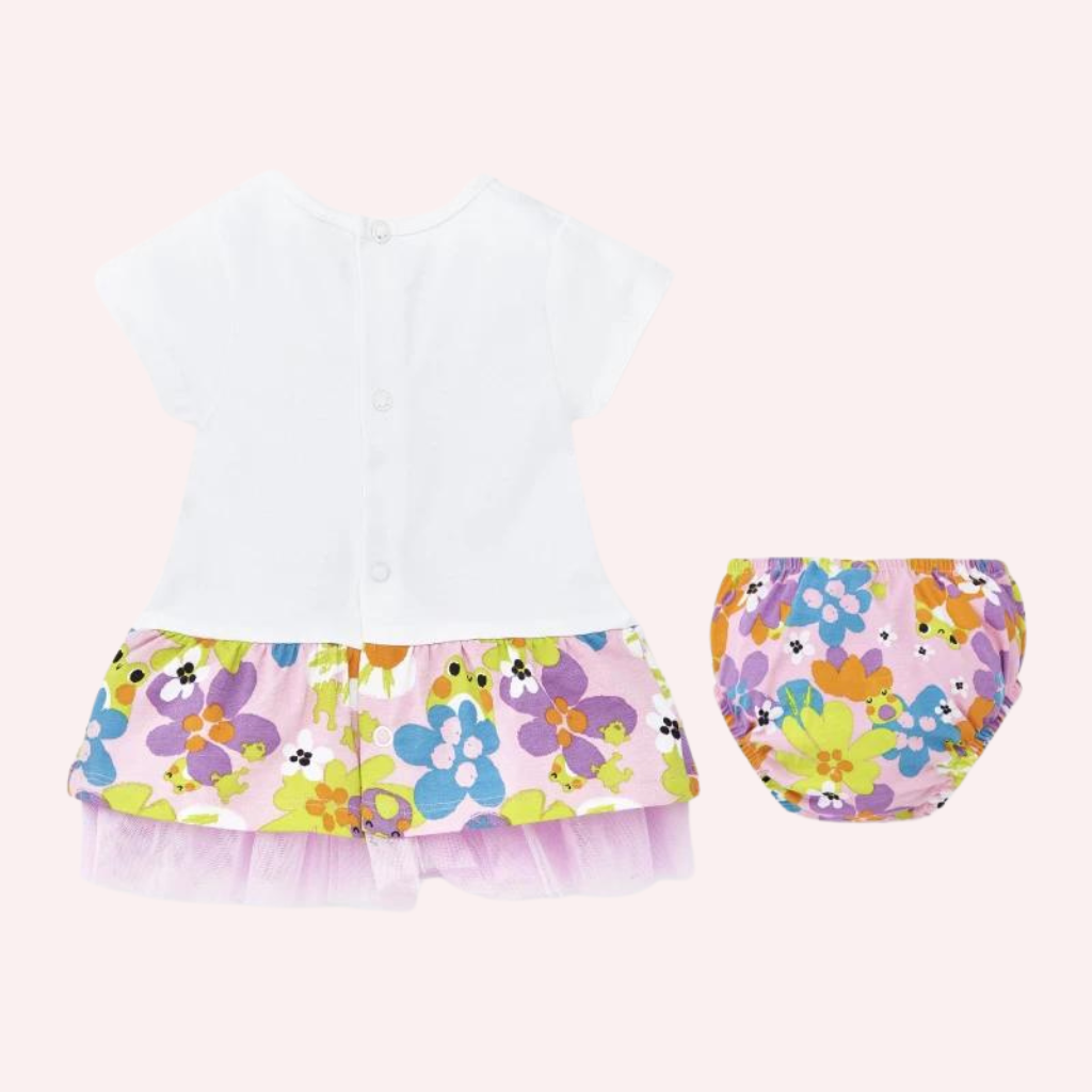 TucTuc Water Lilies White Knit Dress with Briefs