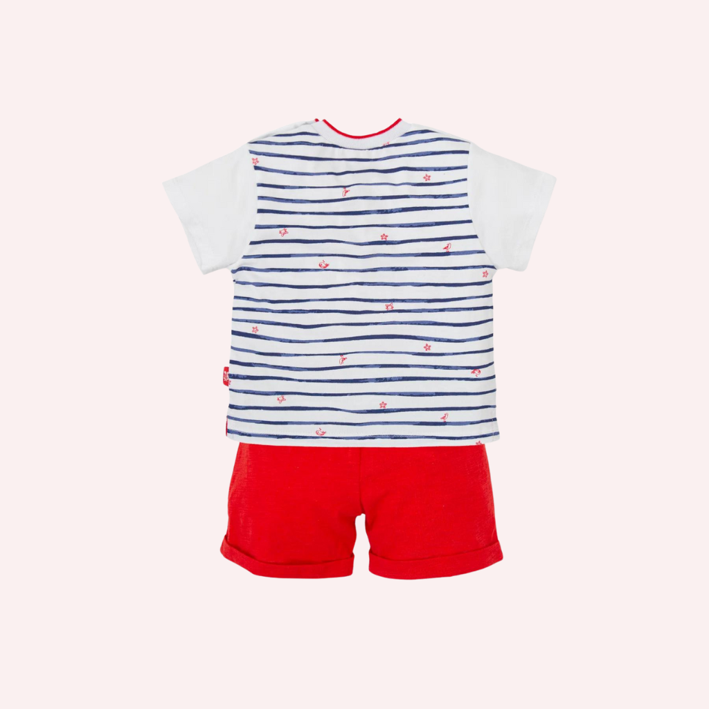 Tutto Piccolo Blue Whale Shorts Set