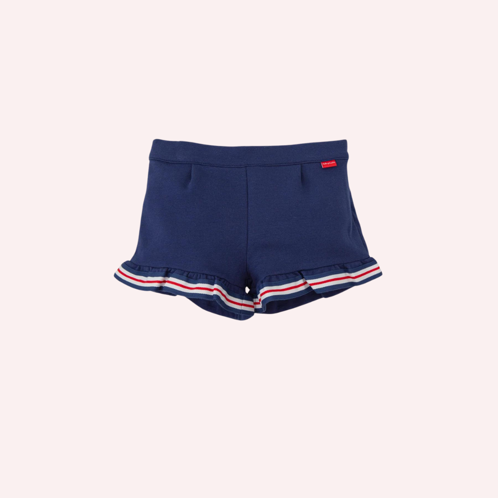 Tutto Piccolo Navy Blue Paper Boat Blouse and Cotton Shorts
