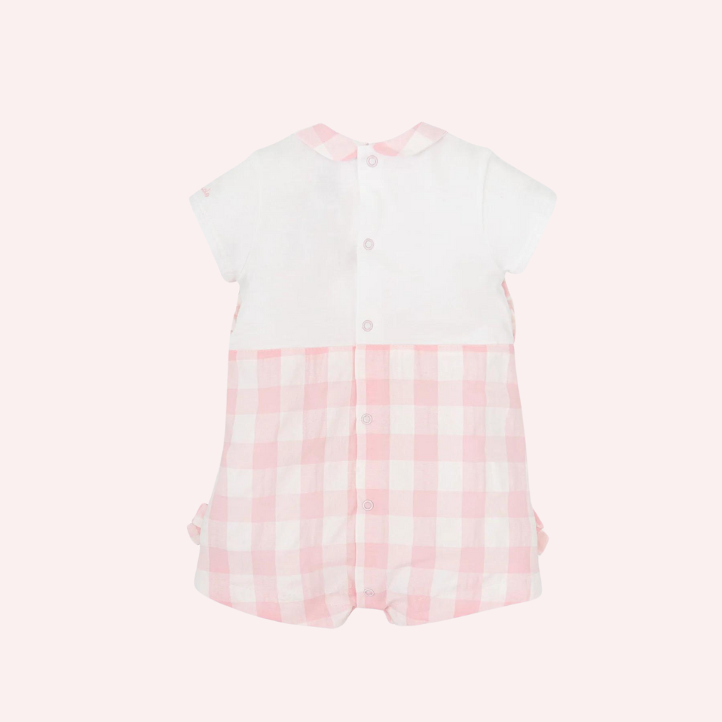 Tutto Piccolo Pink and White Baby Romper