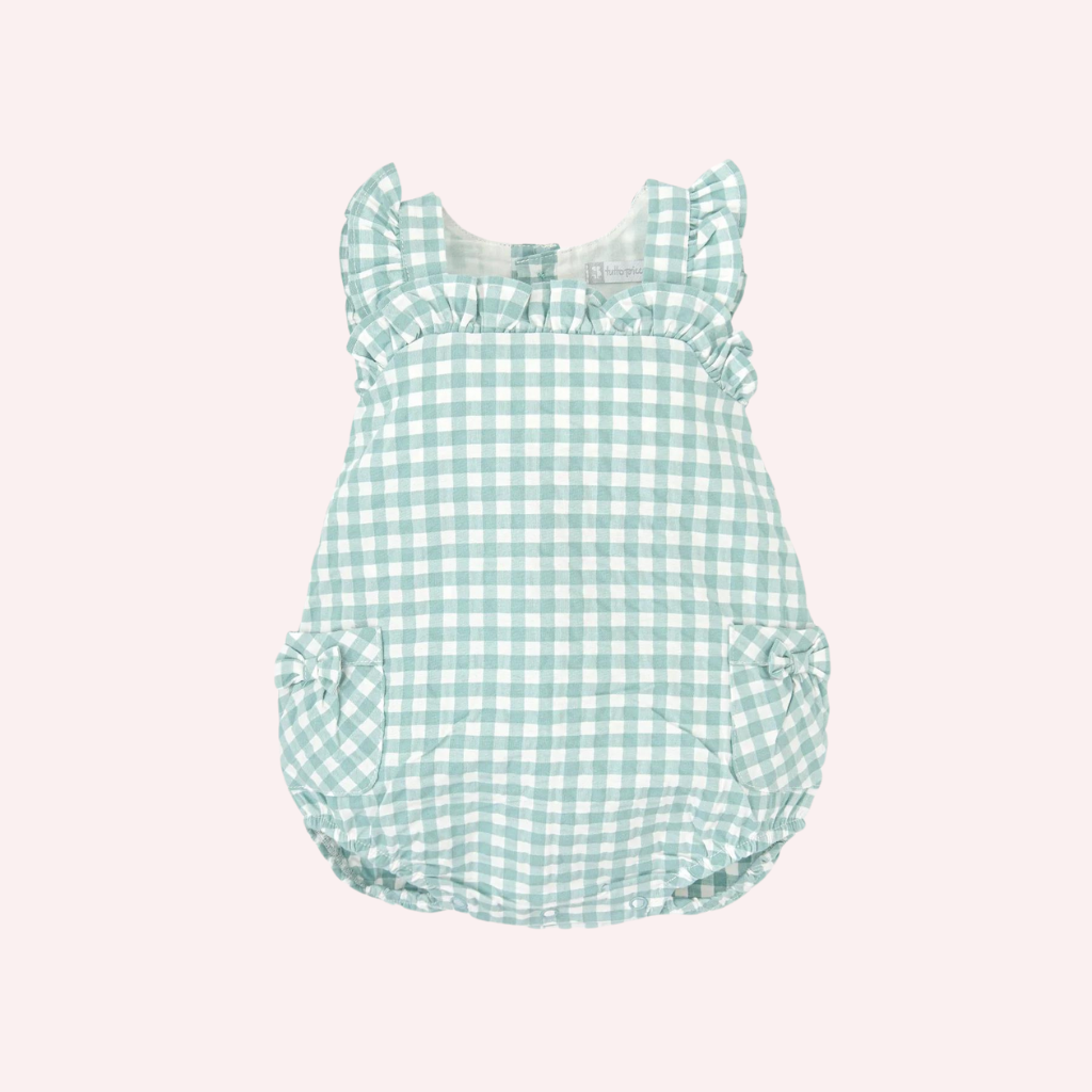 Tutto Piccolo Sea Green Ruffled Sleeves Babygrow