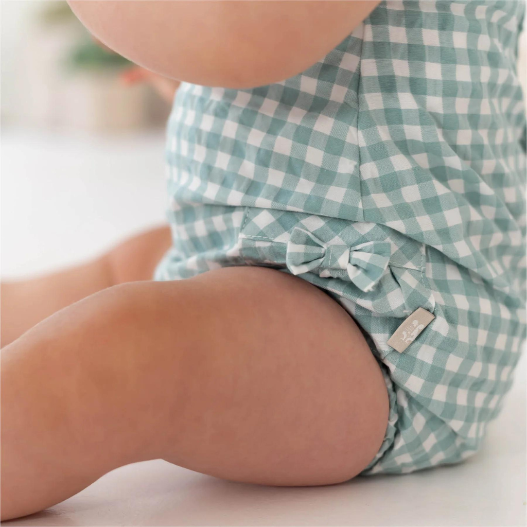 Tutto Piccolo Sea Green Ruffled Sleeves Babygrow