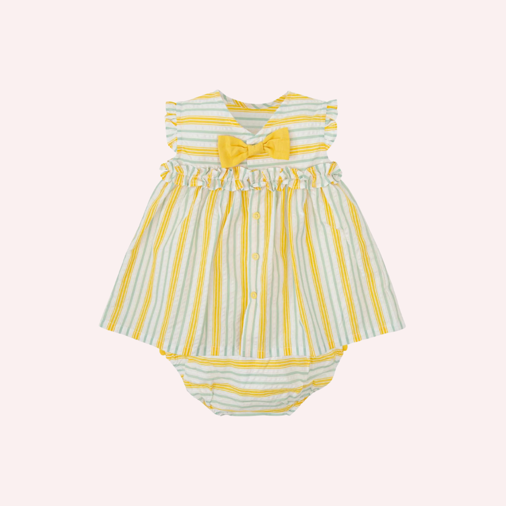 Tutto Piccolo Yellow Bow Dress with Briefs