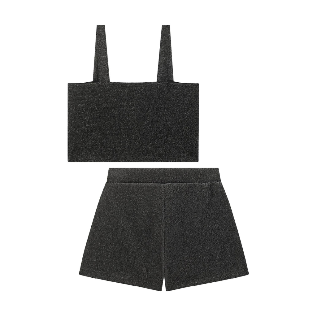 Vic & Vicky - Luiza Cropped Top and Knitted Shorts Set