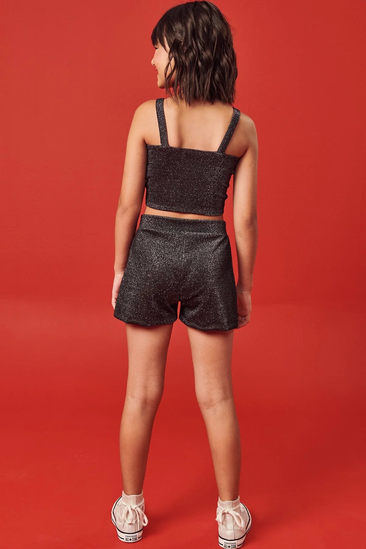 Vic & Vicky - Luiza Cropped Top and Knitted Shorts Set