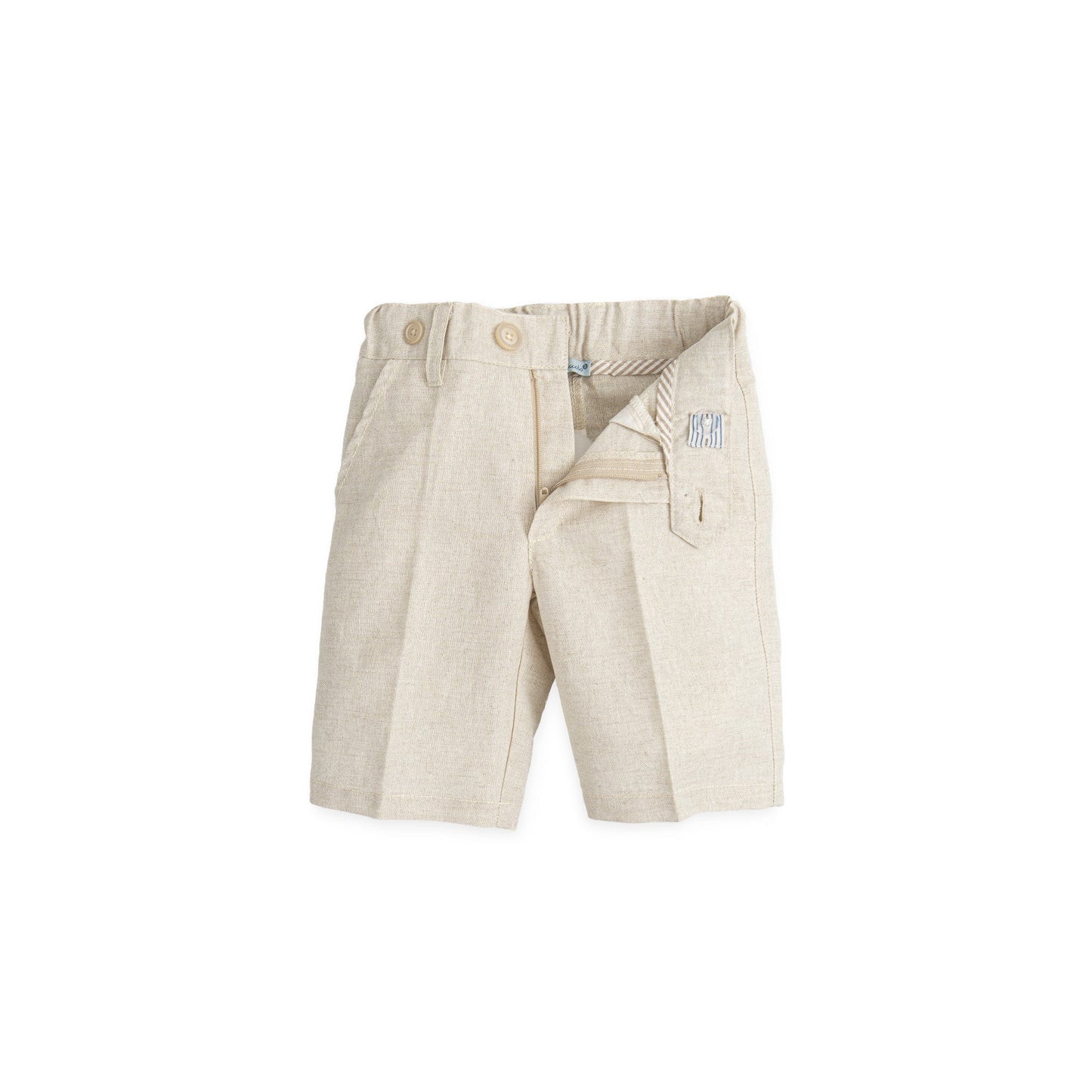 Tutto Piccolo Camisa Manga Larga y Bermuda Shorts- Blanco Químico