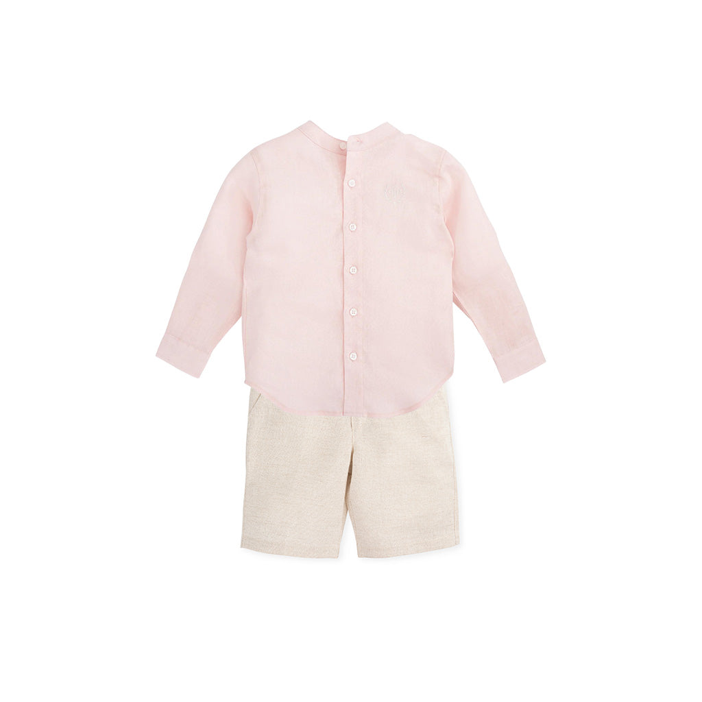 Tutto Piccolo Long Sleeves Petal Shirt and Shorts - Sand and Petal