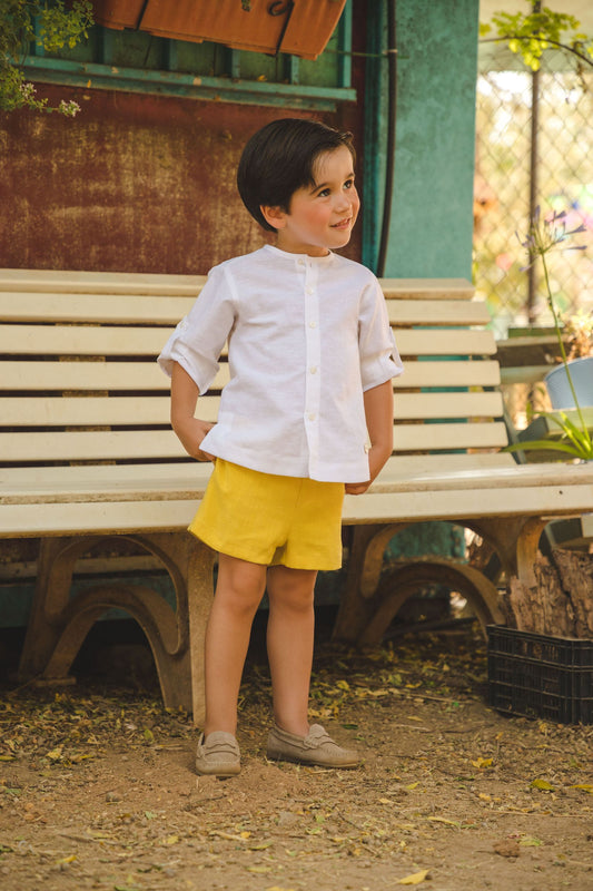 Cocote Baby & Kids Conjunto Infantil Lino Amarillo