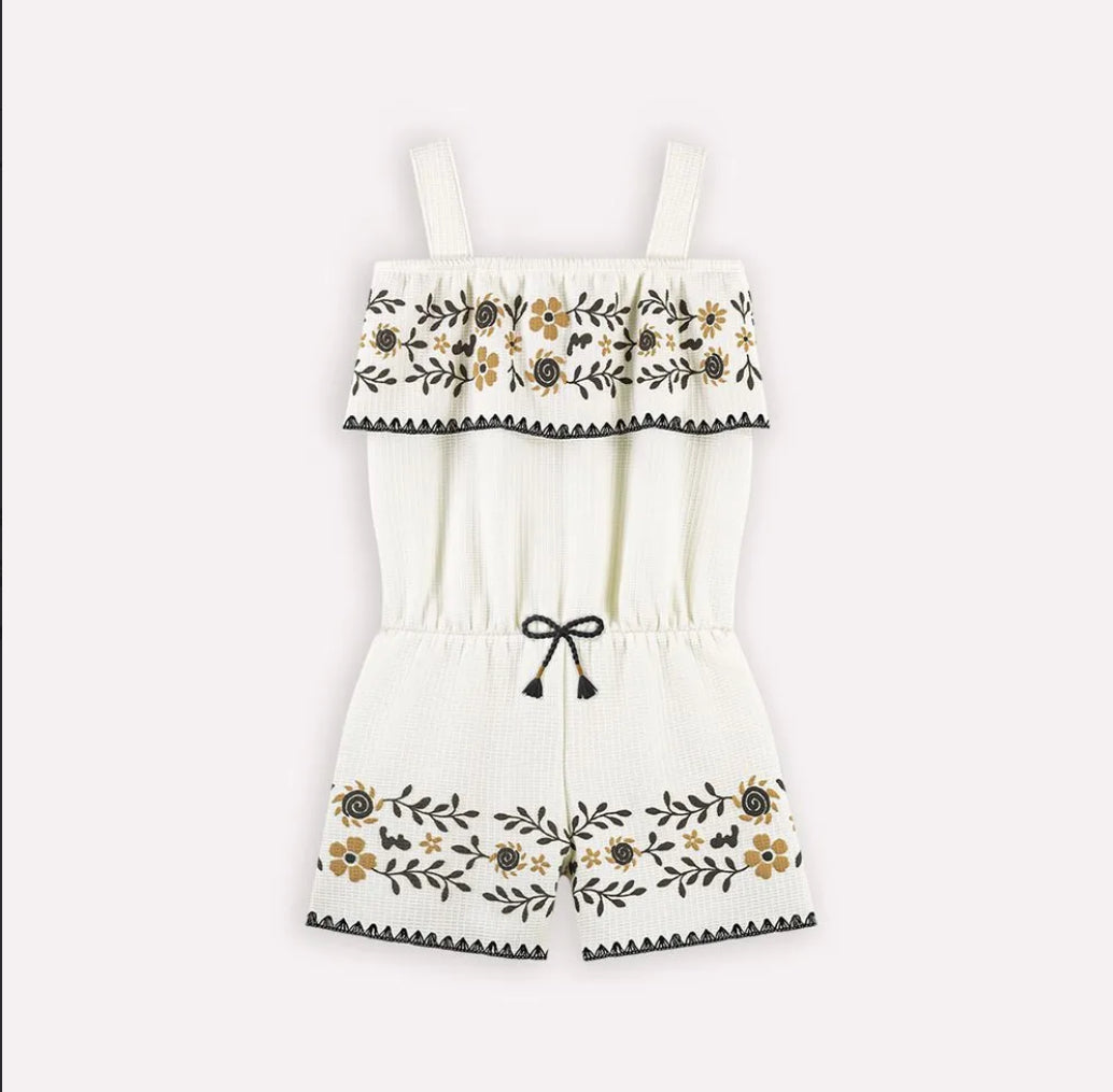 Nanai Jumpsuit Con Print En Volantes Crema  Ref. 6000155