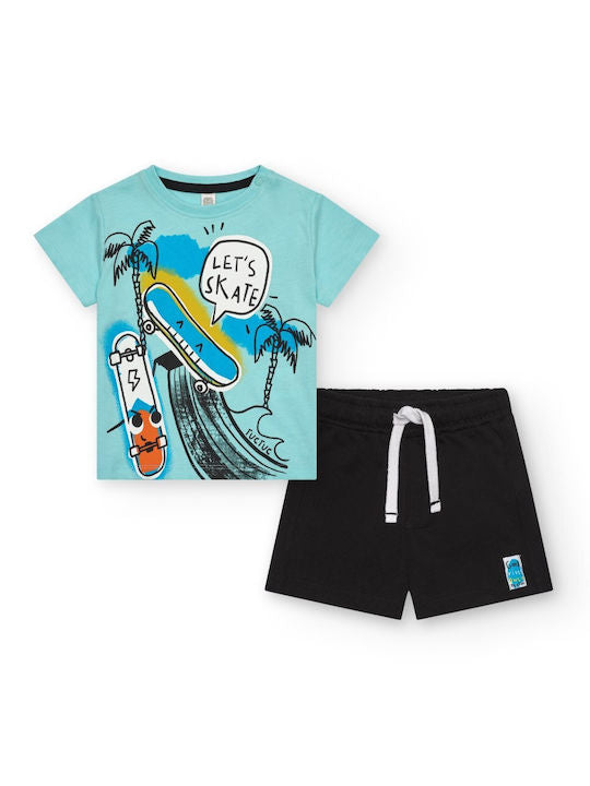 TUC TUC Conjunto para niño con camiseta azul y short negro