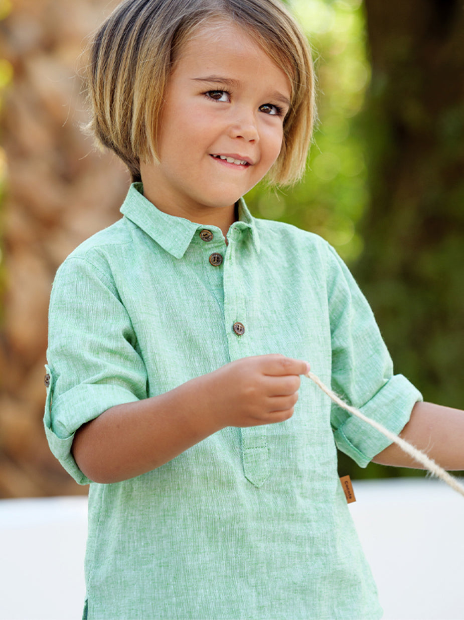 Cocote Baby & Kids Conjunto Rayas Denim Y Verde