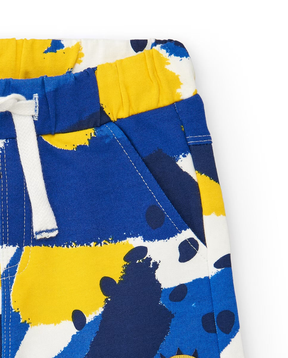 TucTuc Conjunto Camiseta y Bermudas para niño en azul y amarillo. Colección: Hey Buddies