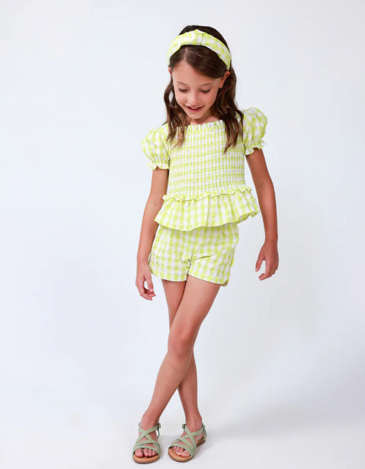 Tutto Piccolo Conjunto Blusa Y Short Cuadros Lima