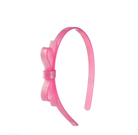 Lilies & Roses Bow Satin Pink Headband