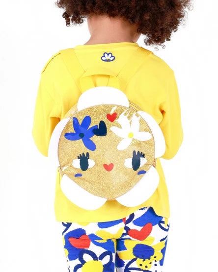 Tuc Tuc Mochila para niña en dorado con asas amarillas